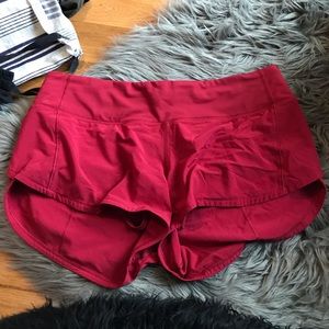 Red lululemon shorts